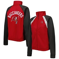 Women's G-III 4Her by Carl Banks Red/Pewter Tampa Bay Buccaneers Confetti Raglan Full-Zip Track Jacket