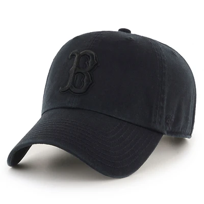Men's '47 Black Boston Red Sox Team Logo Clean Up Adjustable Hat