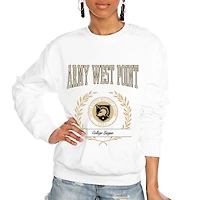 Women's Gameday Couture White Army Black Knights It's a Vibe Classic Fleece Crewneck Pullover Sweatshirt