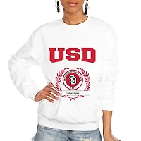 Women's Gameday Couture White South Dakota Coyotes It's a Vibe Classic Fleece Crewneck Pullover Sweatshirt