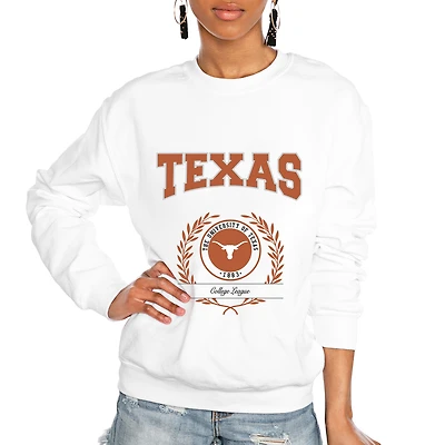 Women's Gameday Couture White Texas Longhorns It's a Vibe Classic Fleece Crewneck Pullover Sweatshirt