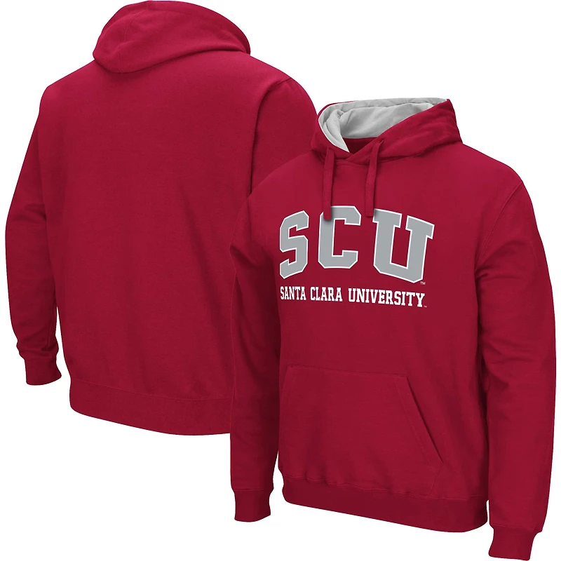 Men's Colosseum Red Santa Clara Broncos Arch & Logo Hoodie