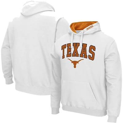 Men's Colosseum White Texas Longhorns Arch & Logo 3.0 Pullover Hoodie
