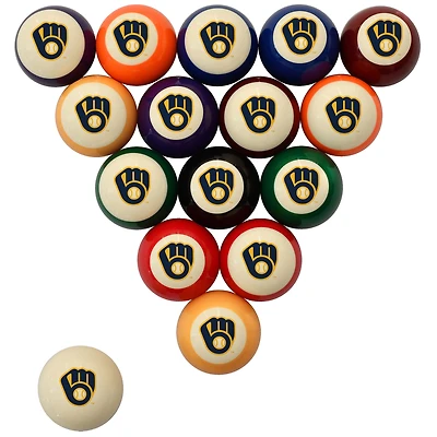Imperial Cream Milwaukee Brewers Retro Billiard Ball Set