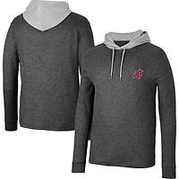 Men's Colosseum Black Washington State Cougars Ballot Waffle-Knit Thermal Long Sleeve Hoodie T-Shirt