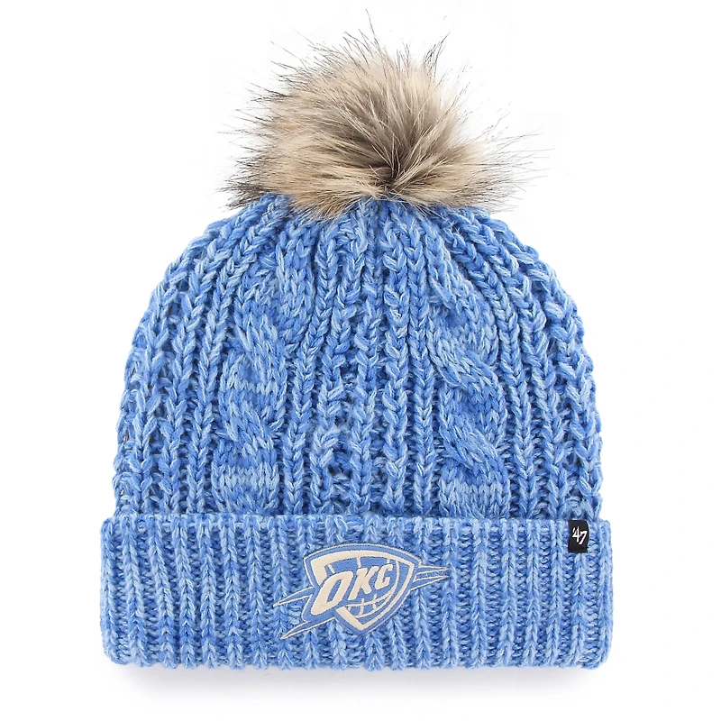 Women's '47 Blue Oklahoma City Thunder Meeko Cuffed Knit Hat with Pom
