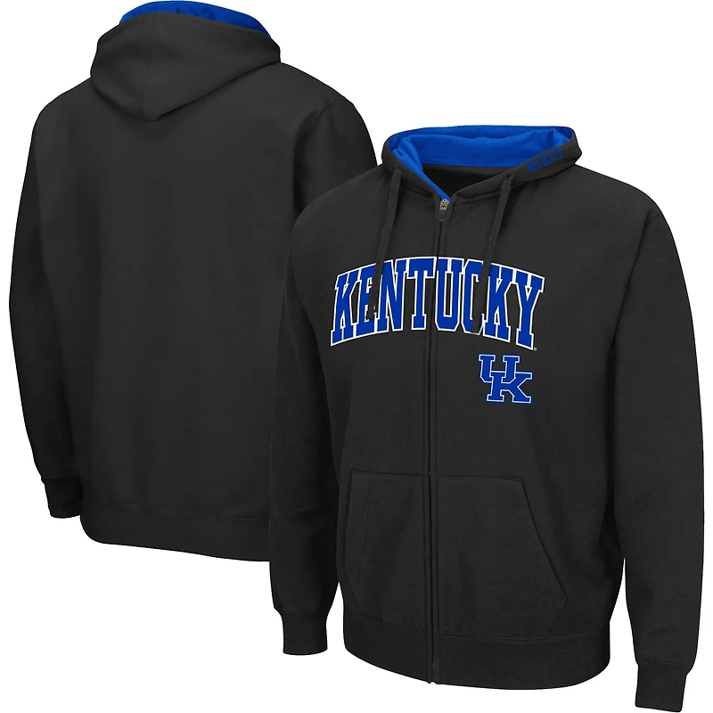 Men's Colosseum Black Kentucky Wildcats Arch & Team Logo 3.0 Full-Zip Hoodie
