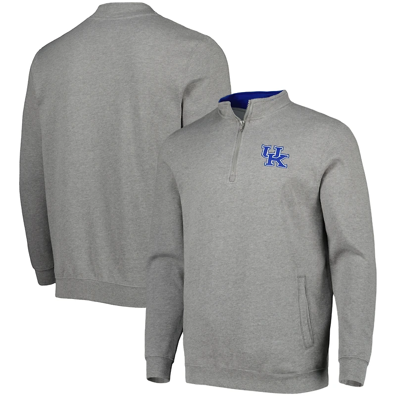 Men's Colosseum Heathered Gray Kentucky Wildcats Tortugas Quarter-Zip Sweatshirt