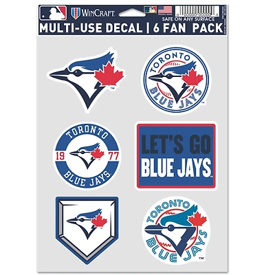 WinCraft Toronto Blue Jays Team Fan 6-Pack Decal Set