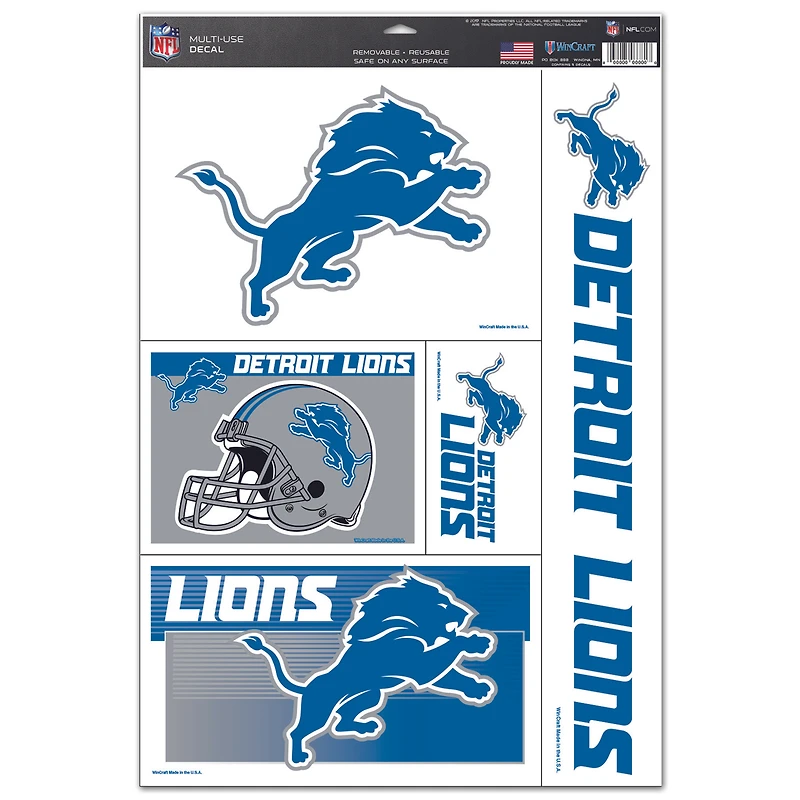 WinCraft Detroit Lions 11'' x 17'' Multi-Use Decal Sheet