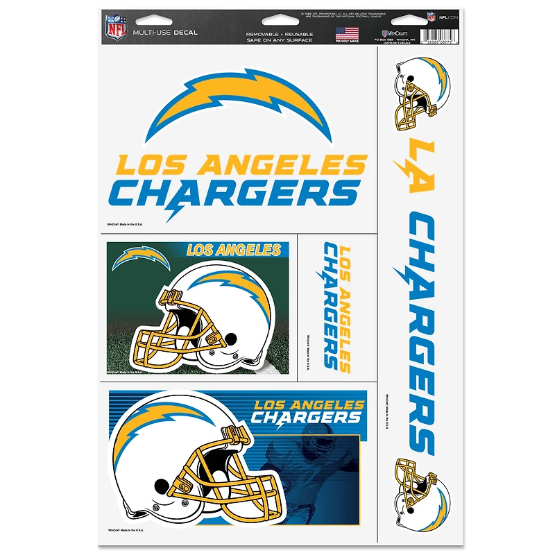 WinCraft Los Angeles Chargers 11'' x 17'' Multi-Use Decal Sheet
