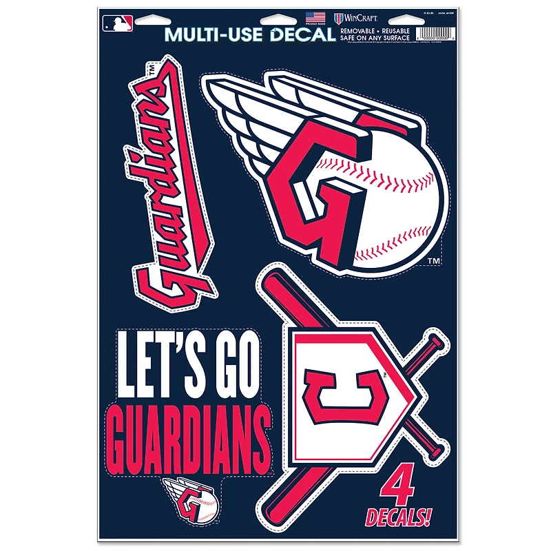 WinCraft Cleveland Guardians Primary 11'' x 17'' Multi-Use Decal Sheet