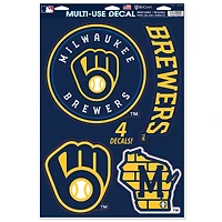 WinCraft Milwaukee Brewers Primary 11'' x 17'' Multi-Use Decal Sheet