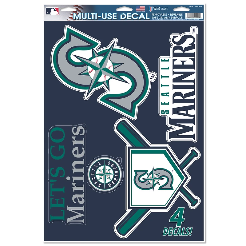 WinCraft Seattle Mariners Primary 11'' x 17'' Multi-Use Decal Sheet