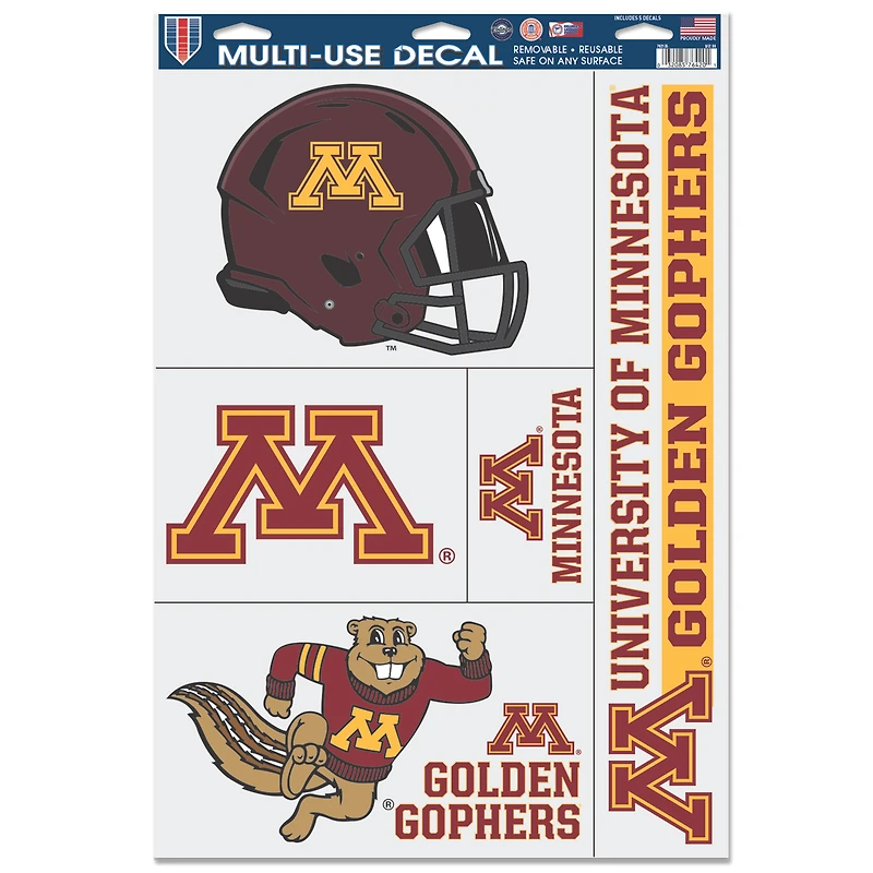 WinCraft Minnesota Golden Gophers 11'' x 17'' Multi-Use Decal Sheet