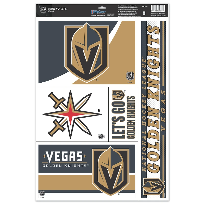 WinCraft Vegas Golden Knights 11'' x 17'' Multi-Use Decal Sheet