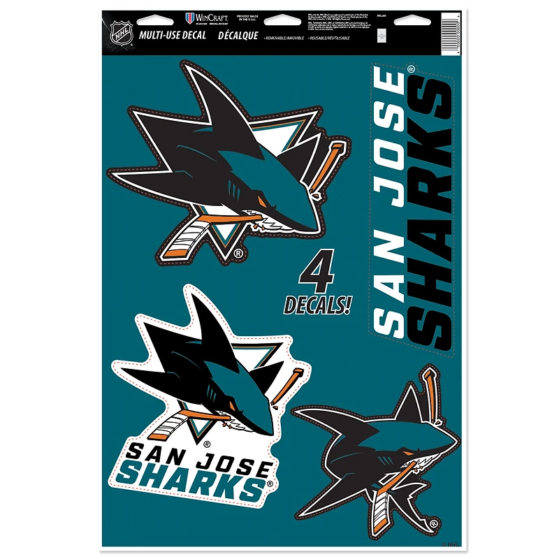 WinCraft San Jose Sharks Primary 11'' x 17'' Multi-Use Decal Sheet