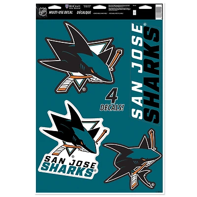 WinCraft San Jose Sharks Primary 11'' x 17'' Multi-Use Decal Sheet