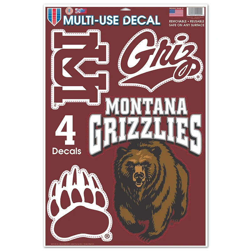 WinCraft Montana Grizzlies Primary 11'' x 17'' Multi-Use Decal Sheet