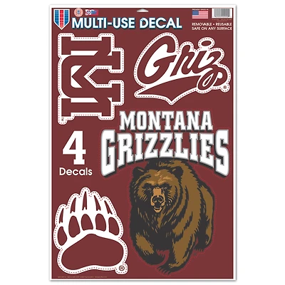 WinCraft Montana Grizzlies Primary 11'' x 17'' Multi-Use Decal Sheet