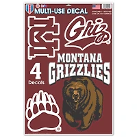 WinCraft Montana Grizzlies Primary 11'' x 17'' Multi-Use Decal Sheet