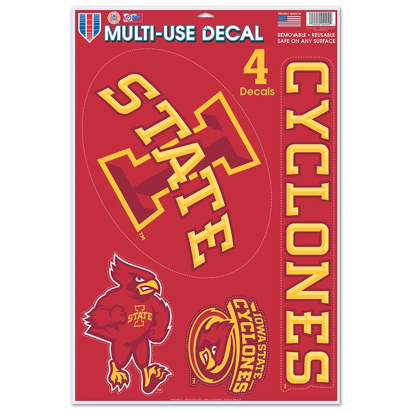 WinCraft Iowa State Cyclones Primary 11'' x 17'' Multi-Use Decal Sheet