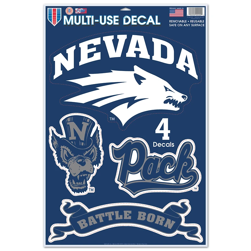 WinCraft Nevada Wolf Pack Primary 11'' x 17'' Multi-Use Decal Sheet