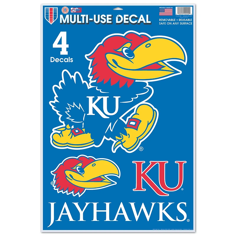 WinCraft Kansas Jayhawks Primary 11'' x 17'' Multi-Use Decal Sheet