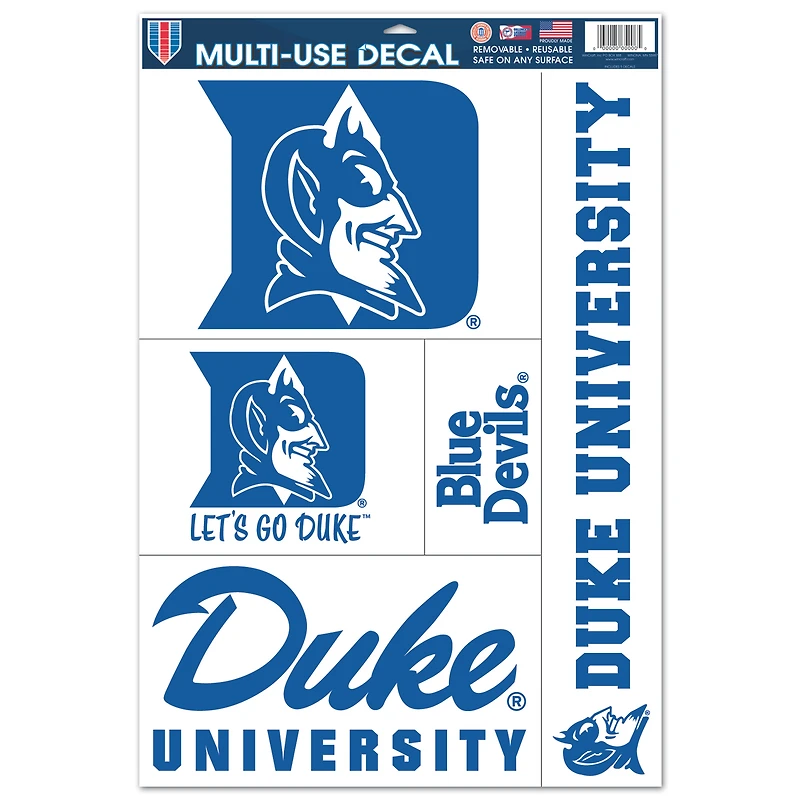 WinCraft Duke Blue Devils 11'' x 17'' Multi-Use Decal Sheet