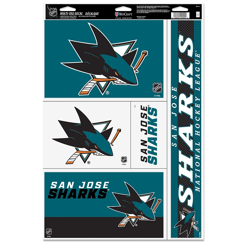 WinCraft San Jose Sharks 11'' x 17'' Multi-Use Decal Sheet