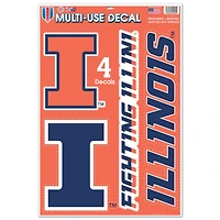 WinCraft Illinois Fighting Illini Primary 11'' x 17'' Multi-Use Decal Sheet