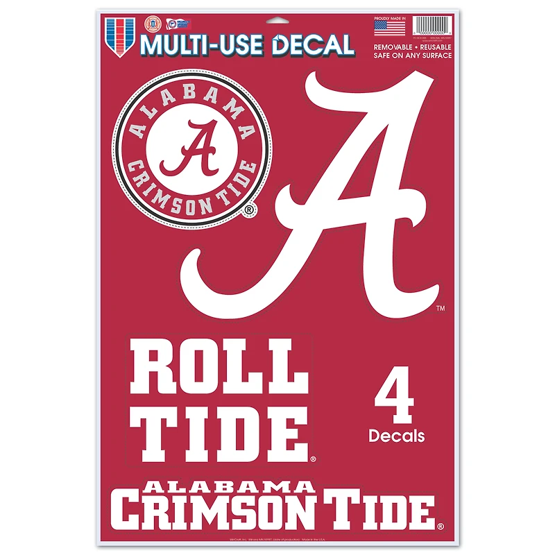 WinCraft Alabama Crimson Tide Primary 11'' x 17'' Multi-Use Decal Sheet