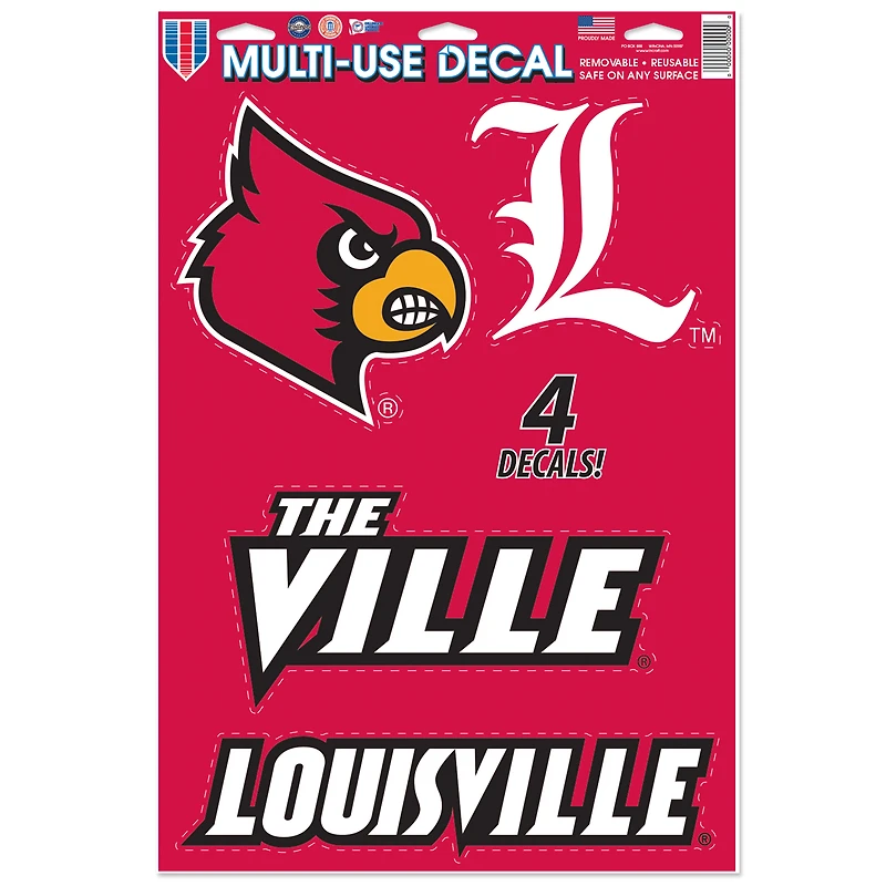 WinCraft Louisville Cardinals Primary 11'' x 17'' Multi-Use Decal Sheet