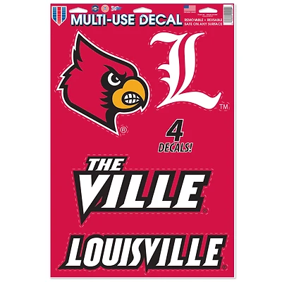 WinCraft Louisville Cardinals Primary 11'' x 17'' Multi-Use Decal Sheet