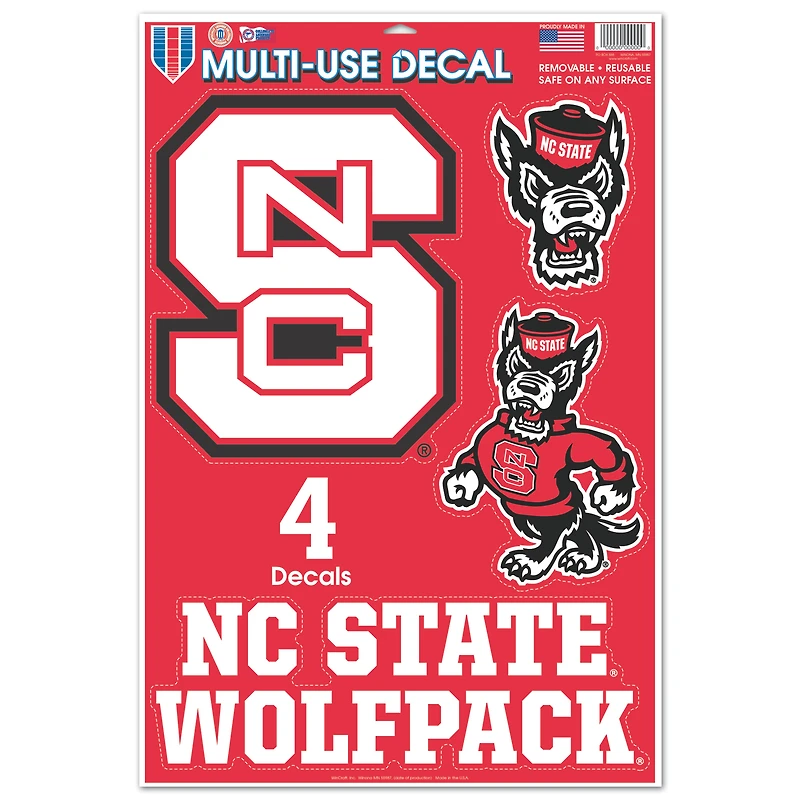 WinCraft NC State Wolfpack Primary 11'' x 17'' Multi-Use Decal Sheet