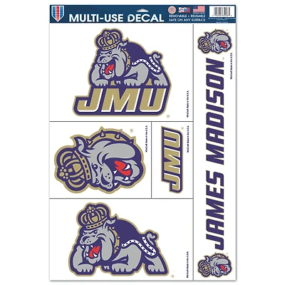 WinCraft James Madison Dukes 11'' x 17'' Multi-Use Decal Sheet
