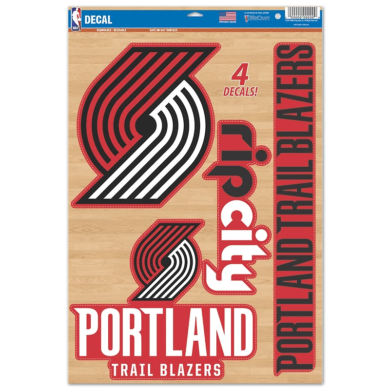WinCraft Portland Trail Blazers Primary 11'' x 17'' Multi-Use Decal Sheet
