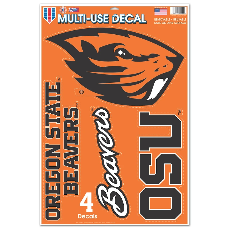 WinCraft Oregon State Beavers Primary 11'' x 17'' Multi-Use Decal Sheet