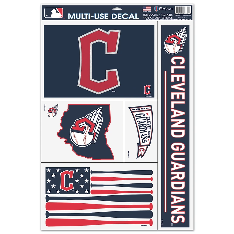 WinCraft Cleveland Guardians 11'' x 17'' Multi-Use Decal Sheet
