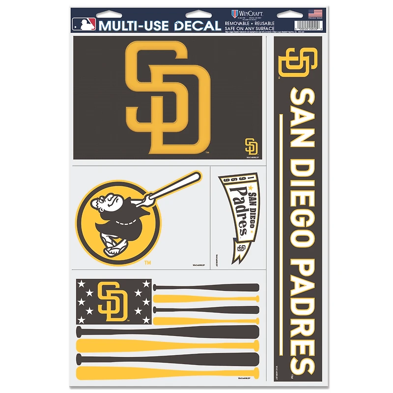 WinCraft San Diego Padres 11'' x 17'' Multi-Use Team Decal Sheet