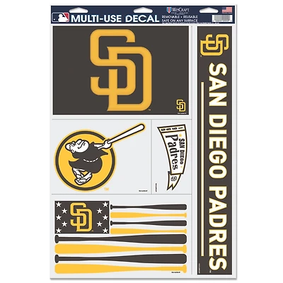 WinCraft San Diego Padres 11'' x 17'' Multi-Use Team Decal Sheet