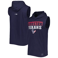 Men's MSX by Michael Strahan Navy Houston Texans Relay Sleeveless Pullover Hoodie