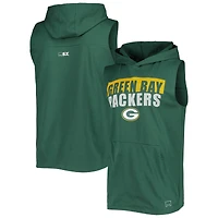 Men's MSX by Michael Strahan Green Green Bay Packers Relay Sleeveless Pullover Hoodie