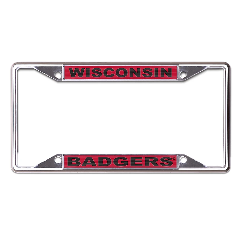 WinCraft Wisconsin Badgers Printed Wordmark Metal License Plate Frame