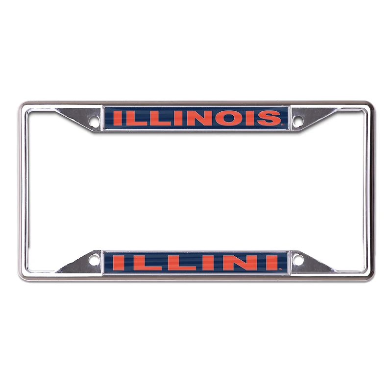 WinCraft Illinois Fighting Illini Printed Wordmark Metal License Plate Frame