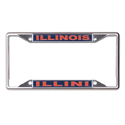 WinCraft Illinois Fighting Illini Printed Wordmark Metal License Plate Frame