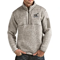 Men's Antigua Heathered Gray Calgary Roughnecks Fortune Half-Zip Pullover Jacket