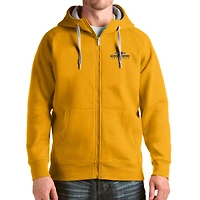 Men's Antigua Gold Georgia Swarm Victory Full-Zip Hoodie