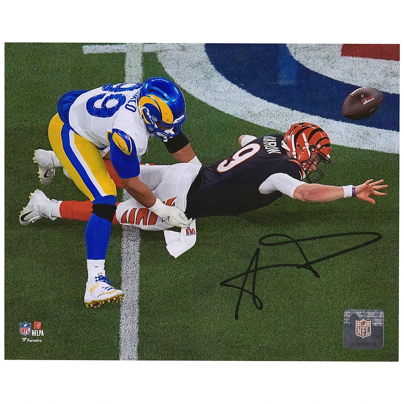 Aaron Donald Los Angeles Rams Autographed 8" x 10" Super Bowl LVI Champions Sack Photograph