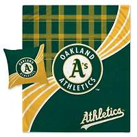 Athletics Plaid Wave Lightweight Blanket & Pillow Combo Set